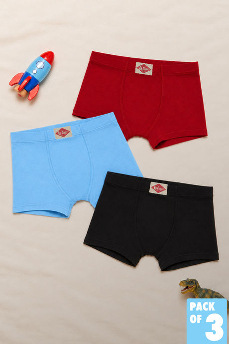 Buy Lee Cooper Boys Solid Trunks (Pack of 3) - Multicolor